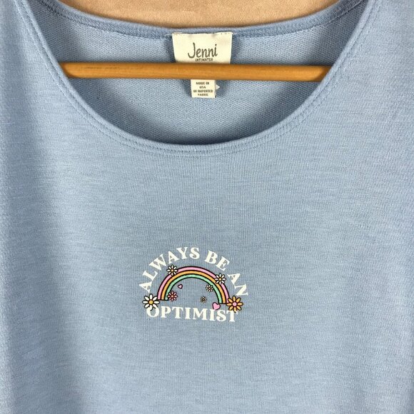 JENNI Sleepwear Blue Optimist Graphic Soft Sleep Tank NWT MEDIUM - Picture 5 of 5